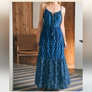Faherty Sun Chaser Maxi Dress Sunburst Mix Print